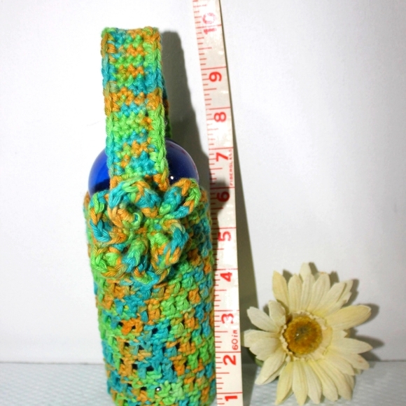 NEW Bottle Carrier/Holder HAND CRAFTED Crochet Handmade - Picture 9 of 16